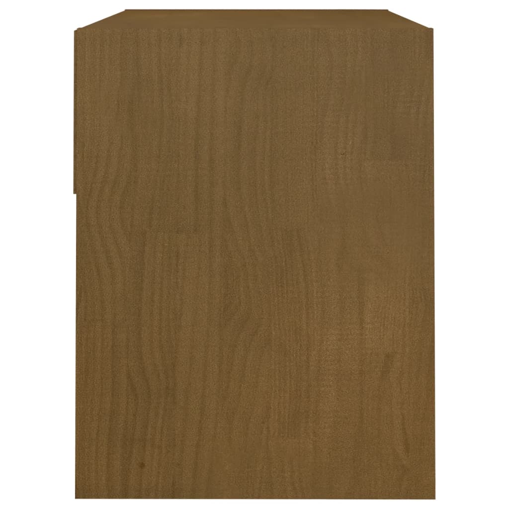 Comodino Marrone Ambrato 40x31x40 cm in Legno Massello di Pino