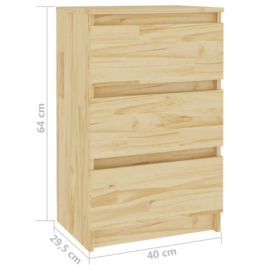 Comodino 40x29,5x64 cm in Legno Massello di Pino - homemem39