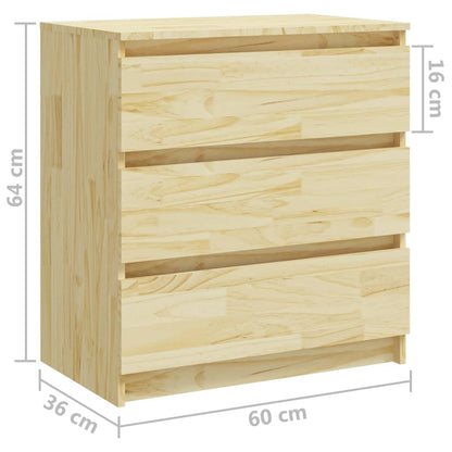 Comodino 60x36x64 cm in Legno Massello di Pino - homemem39