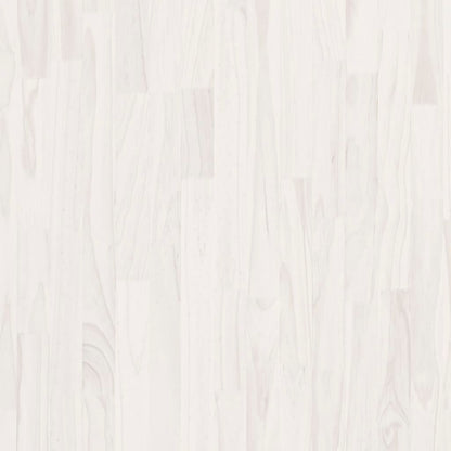 White bedside table 60x36x64 cm in solid pine wood