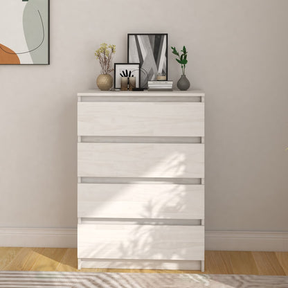 Credenza Bianca 60x36x84 cm in Legno Massello di Pino - homemem39