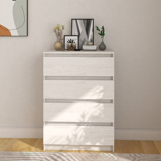 Credenza Bianca 60x36x84 cm in Legno Massello di Pino - homemem39
