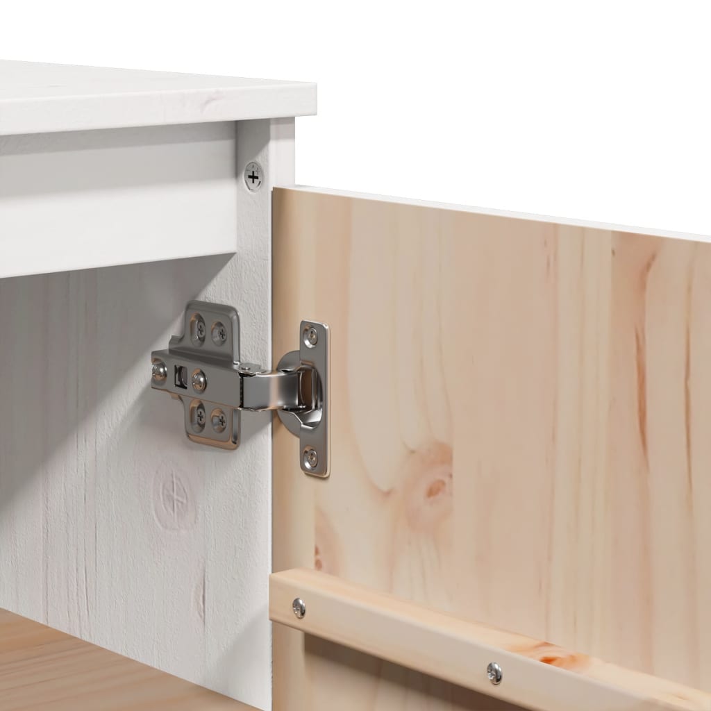 Credenza Bianca 60x36x84 cm in Legno Massello di Pino - homemem39