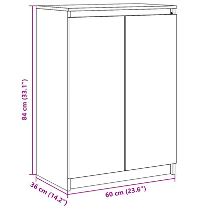 Credenza Nera 60x36x84 cm in Legno Massello di Pino