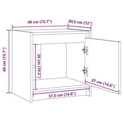 Comodini 2 pz Grigi 40x30,5x40 cm in Legno Massello di Pino - homemem39