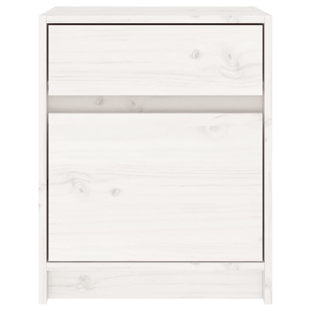 Comodini 2 pz Bianchi 40x31x50 cm in Legno Massello di Pino - homemem39
