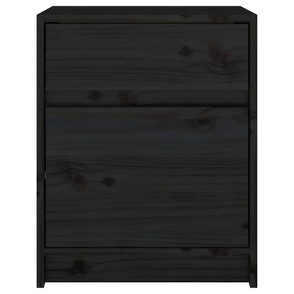 Comodini 2 pz Neri 40x31x50 cm in Legno Massello di Pino - homemem39