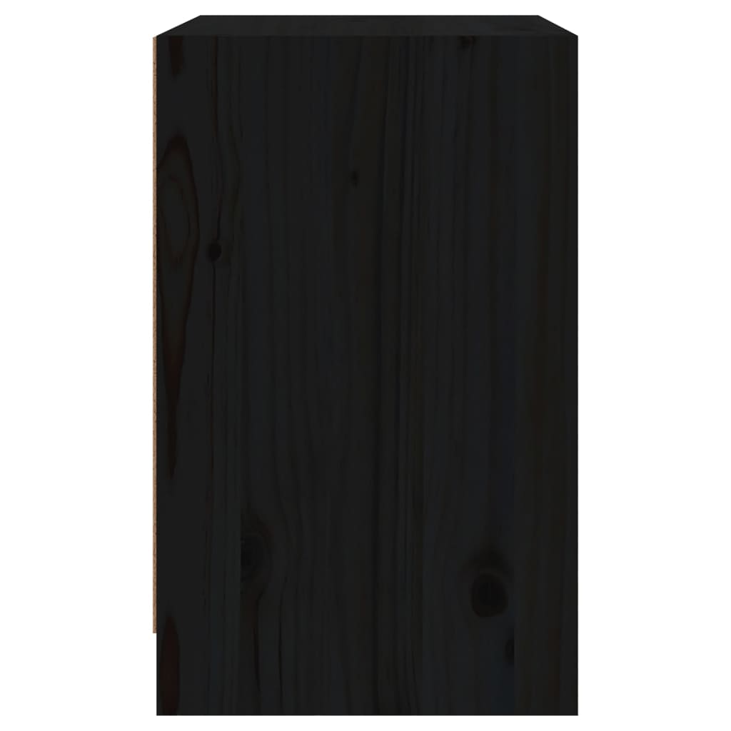 Comodini 2 pz Neri 40x31x50 cm in Legno Massello di Pino - homemem39