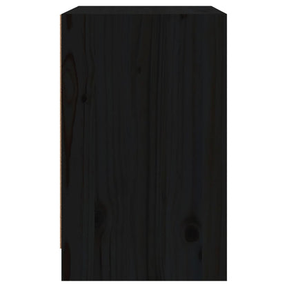 Comodini 2 pz Neri 40x31x50 cm in Legno Massello di Pino - homemem39