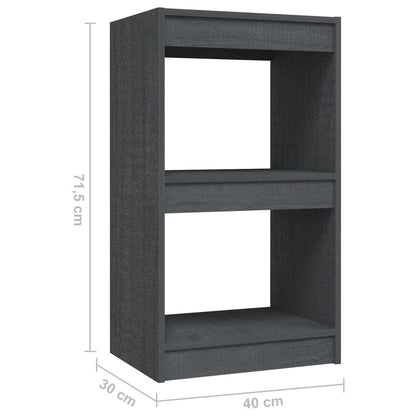 Libreria Grigia 40x30x71,5 cm in Legno Massello di Pino | homemem39