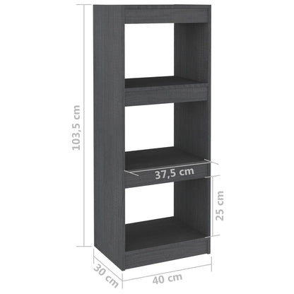 Libreria/Divisorio Grigio 40x30x103,5 cm Legno Massello di Pino | homemem39