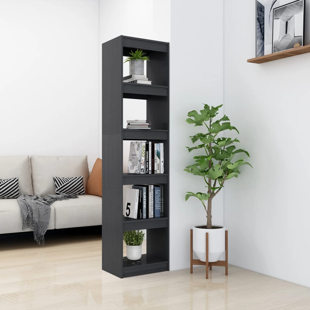 Libreria/Divisorio Grigio 40x30x167,5 cm in Massello di Pino | homemem39