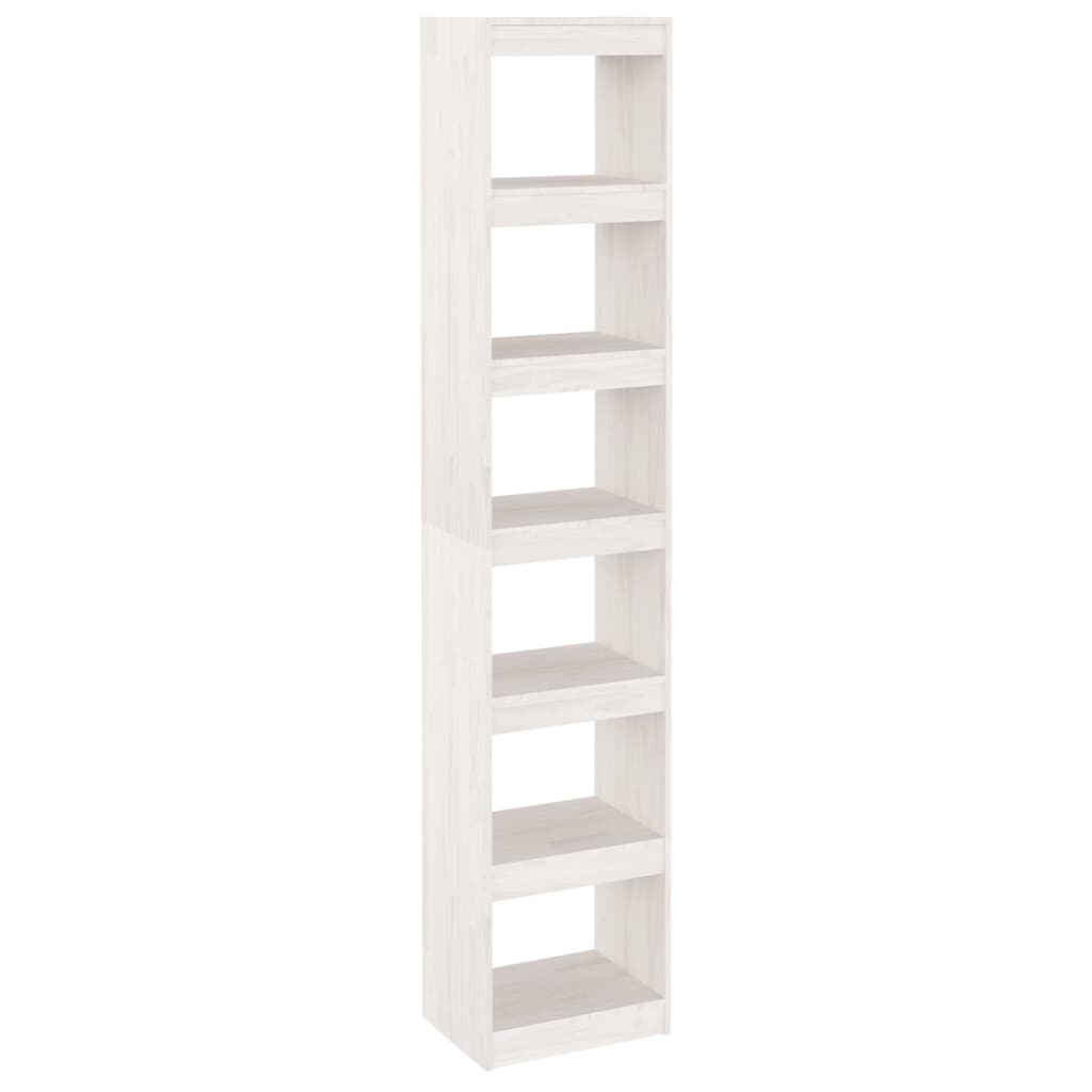 Libreria/Divisorio Bianco 40x30x199cm in Legno Massello di Pino | homemem39