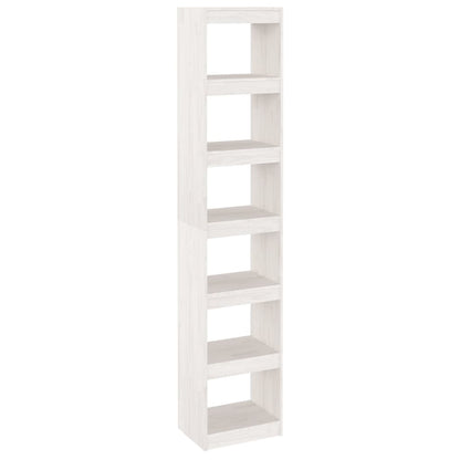 Libreria/Divisorio Bianco 40x30x199cm in Legno Massello di Pino | homemem39