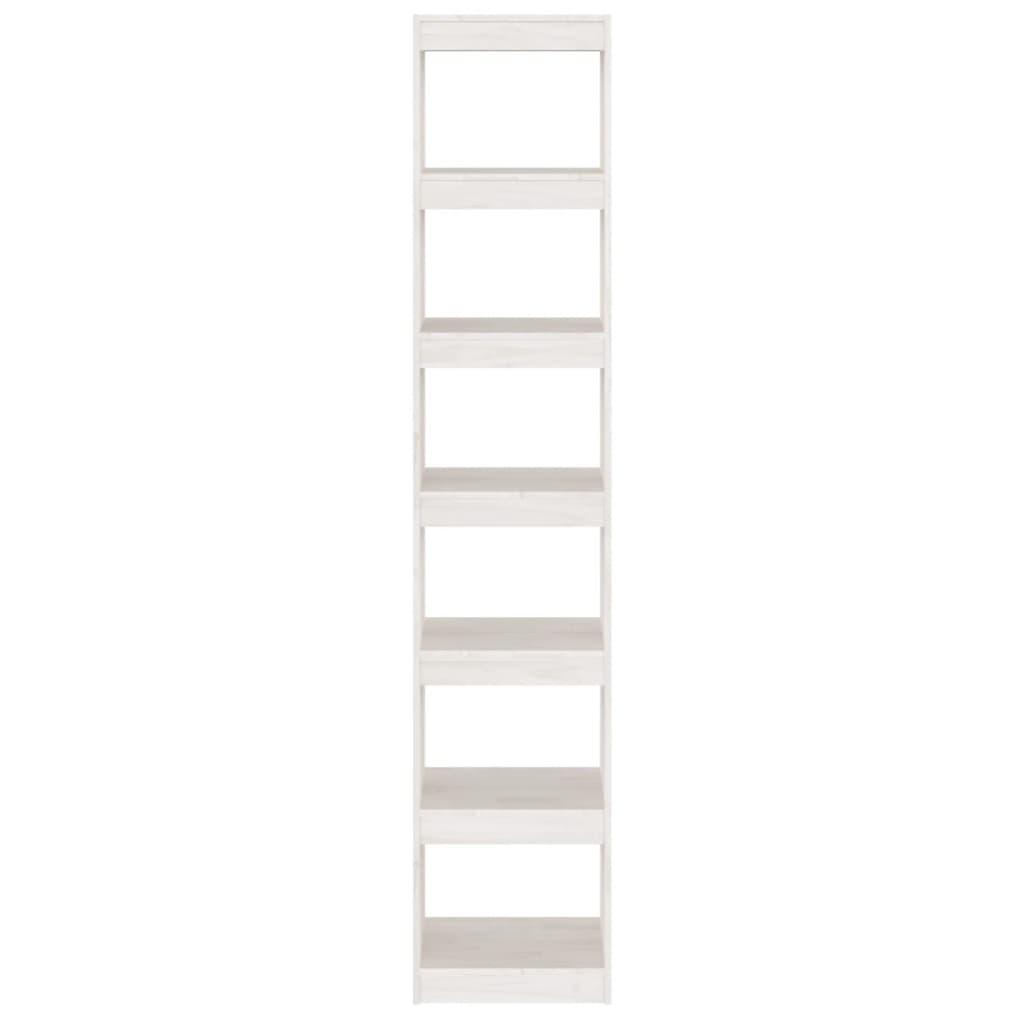 Libreria/Divisorio Bianco 40x30x199cm in Legno Massello di Pino | homemem39