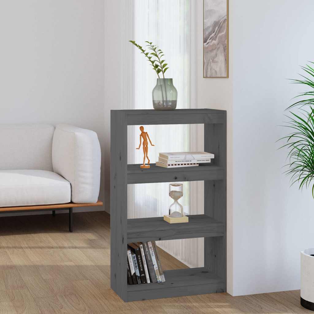 Libreria/Divisorio Grigio 60x30x103,5 cm in Massello di Pino