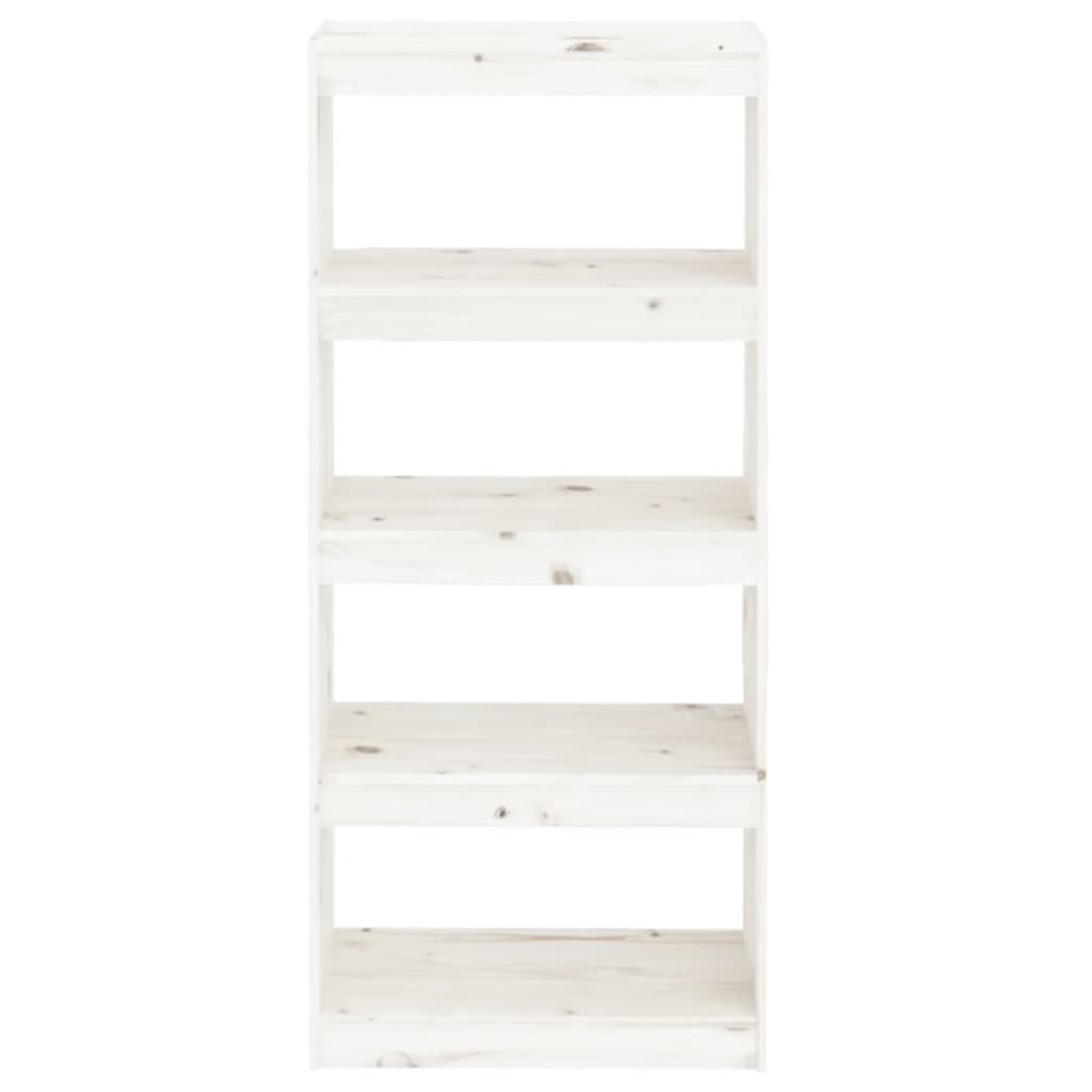 Libreria/Divisorio Bianco 60x30x135,5 cm Legno Massello di Pino | homemem39