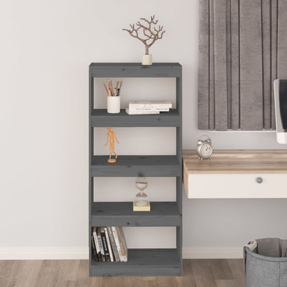 Libreria/Divisorio Grigio 60x30x135,5 cm Legno Massello di Pino | homemem39