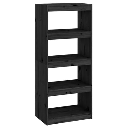 Libreria/Divisorio Nero 60x30x135,5 cm Legno Massello di Pino | homemem39