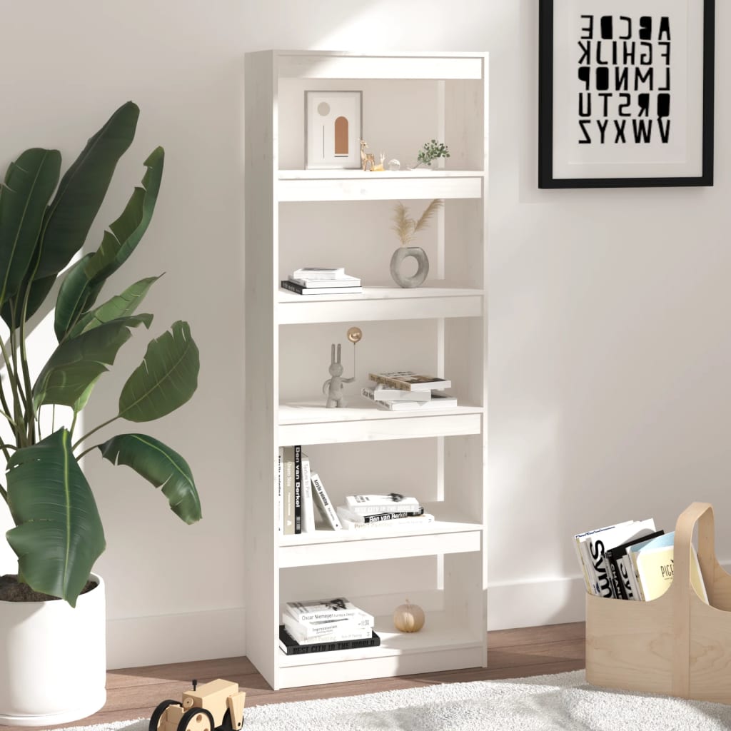 Libreria/Divisorio Bianco 60x30x167,5 cm in Massello di Pino | homemem39