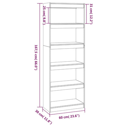 Libreria/Divisorio Bianco 60x30x167,5 cm in Massello di Pino | homemem39