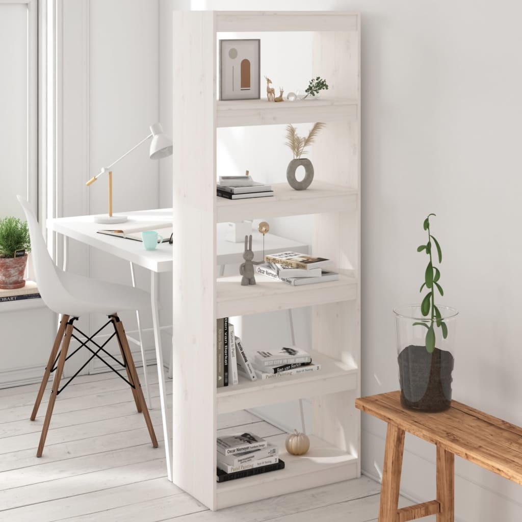 Libreria/Divisorio Bianco 60x30x167,5 cm in Massello di Pino | homemem39