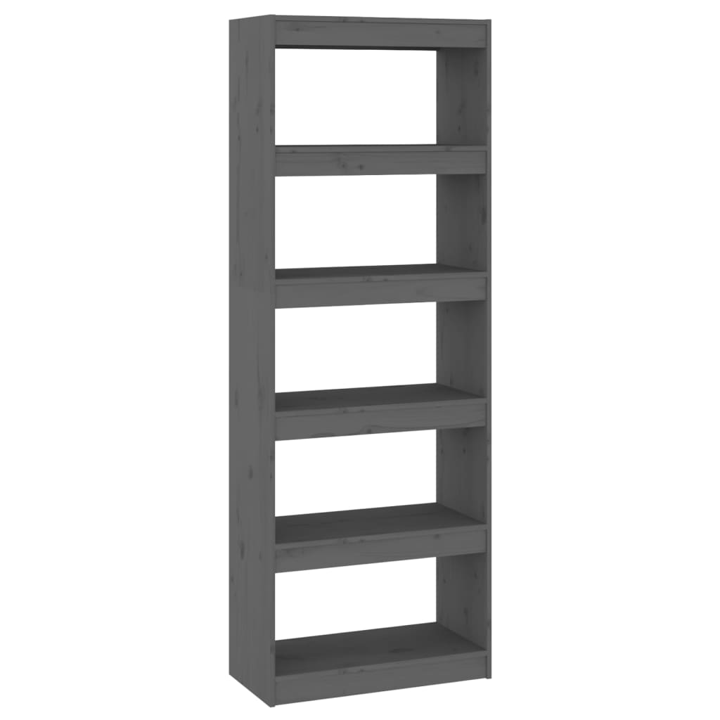 Libreria/Divisorio Grigio 60x30x167,5 cm in Massello di Pino