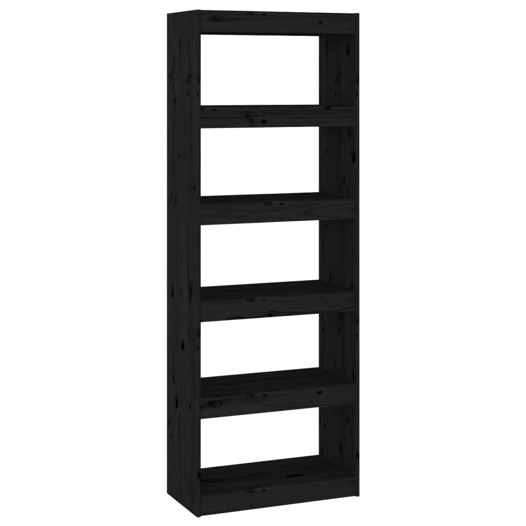 Libreria/Divisorio Nero 60x30x167,5 cm in Massello di Pino | homemem39