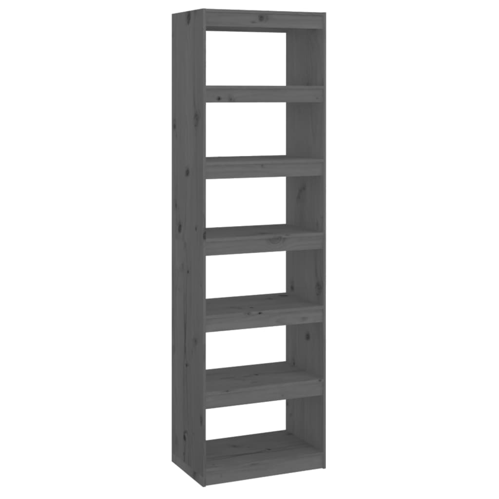 Libreria/Divisorio Grigio 60x30x199,5 cm Legno Massello di Pino | homemem39