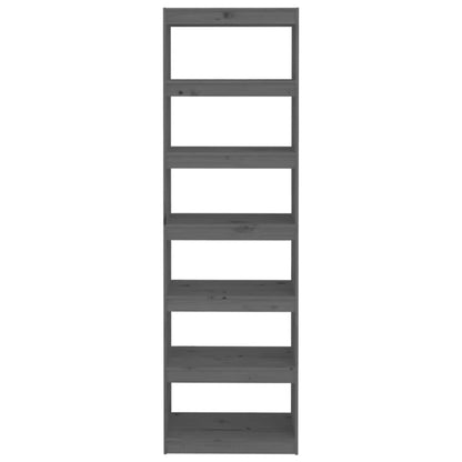 Libreria/Divisorio Grigio 60x30x199,5 cm Legno Massello di Pino | homemem39