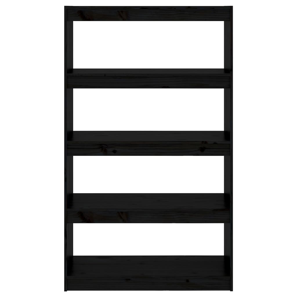 Libreria/Divisorio Nero 80x30x135,5cm in Legno Massello di Pino | homemem39