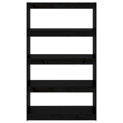 Libreria/Divisorio Nero 80x30x135,5cm in Legno Massello di Pino | homemem39
