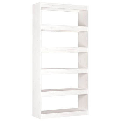 Libreria/Divisorio Bianco 80x30x167,4 cm Legno Massello di Pino