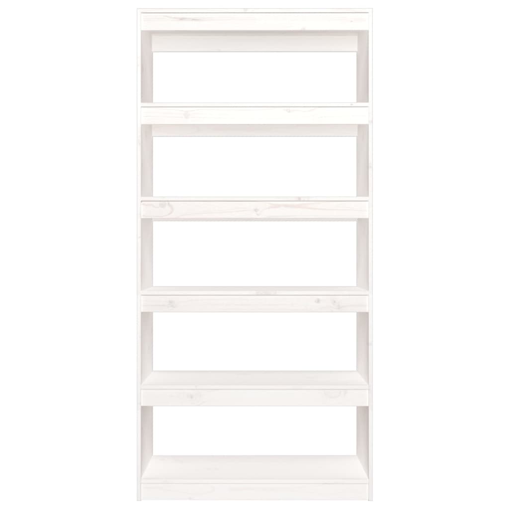 Libreria/Divisorio Bianco 80x30x167,4 cm Legno Massello di Pino