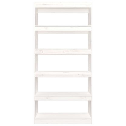 Libreria/Divisorio Bianco 80x30x167,4 cm Legno Massello di Pino
