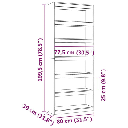 Libreria/Divisorio 80x30x199,5 cm in Legno Massello di Pino | homemem39