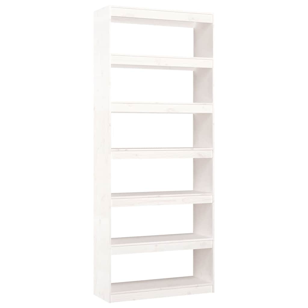Libreria/Divisorio Bianco 80x30x199,5 cm in Massello di Pino | homemem39
