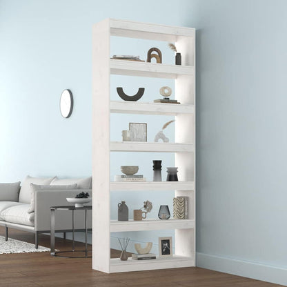 Libreria/Divisorio Bianco 80x30x199,5 cm in Massello di Pino - homemem39