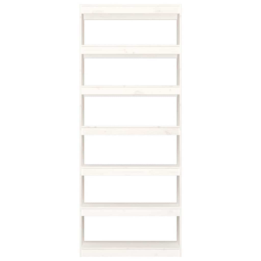 Libreria/Divisorio Bianco 80x30x199,5 cm in Massello di Pino | homemem39
