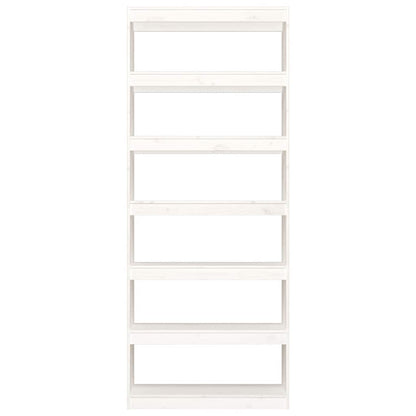 Libreria/Divisorio Bianco 80x30x199,5 cm in Massello di Pino - homemem39