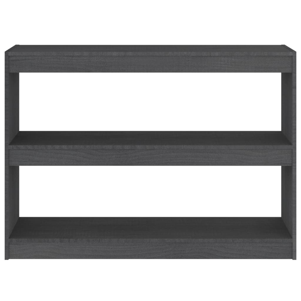 Libreria/Divisorio Grigio 100x30x71,5 cm in Legno Massello di Pino