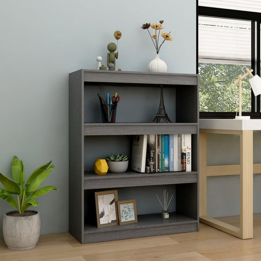 Libreria/Divisorio Grigio 100x30x103 cm in Massello di Pino | homemem39