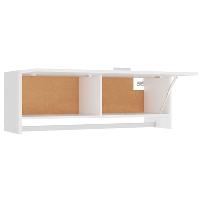 White wardrobe 100x32.5x35 cm in multilayer wood