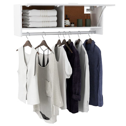 Armadio Bianco 100x32,5x35 cm in Legno Multistrato - homemem39