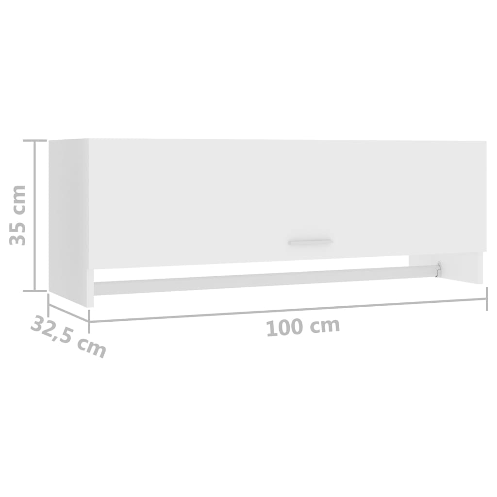 Armadio Bianco 100x32,5x35 cm in Legno Multistrato - homemem39