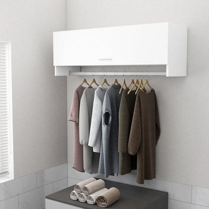 Armadio Bianco 100x32,5x35 cm in Legno Multistrato - homemem39