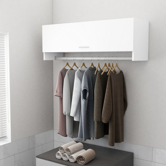 Armadio Bianco 100x32,5x35 cm in Legno Multistrato - homemem39