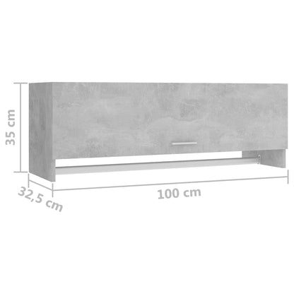 Armadio Grigio Cemento 100x32,5x35 cm in Legno Multistrato - homemem39