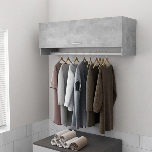 Armadio Grigio Cemento 100x32,5x35 cm in Legno Multistrato - homemem39