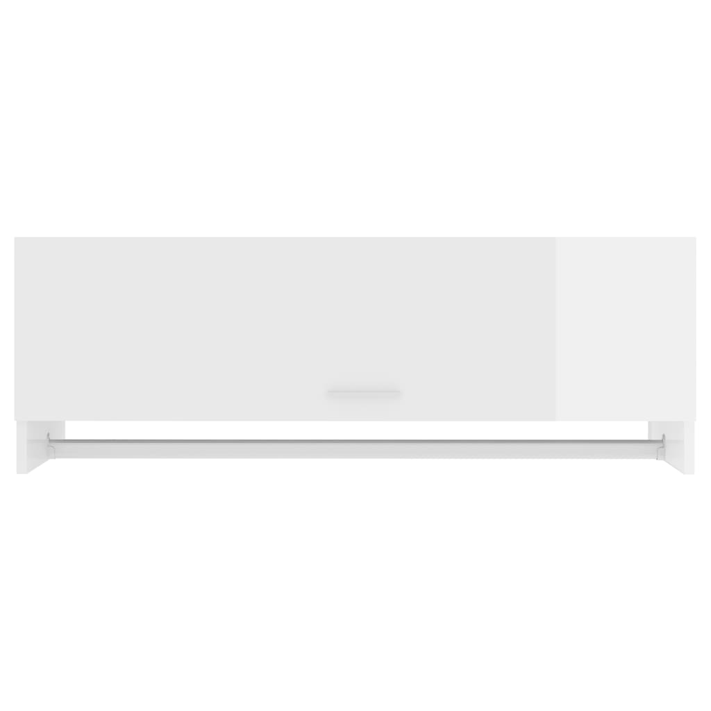 Armadio Bianco Lucido 100x32,5x35 cm in Legno Multistrato - homemem39